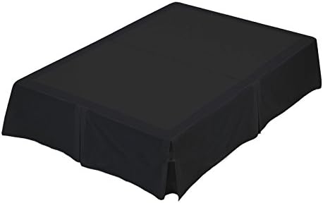 Luxury Plain Dyed Base Valance Sheet Box Pleated Poly-Cotton Bed Sheet by MAS International Ltd (Black, Superking)
