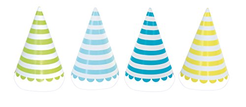 JaBaDaBaDo Partypaket „Streifen“ blau oder pink bunt Partyset ausgefallen Kindergeburtstag Deko Tischdeko Geburtstag Mädchen Junge Partydeko Honeycombs Strohhalm Partyhütchen - 4