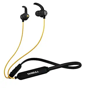 Tarbull MusicMate 550, World's 1st Bluetooth Neckband with 1001 Preloaded Songs-Powered by Sony Music, Upto 35H Playtime, Fast Charge, 3D Sound, Bass Booster, Vibration Alert, IPX5 (Black & Yellow)