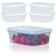Checkmart [5 Pack Snap-On Airtight containers with Lids 1000ml (1 Litre) Food Storage Containers, Meal Prep containers with lids 5 Pack - Leak Proof Microwave Freezer Dishwasher Safe Reusable