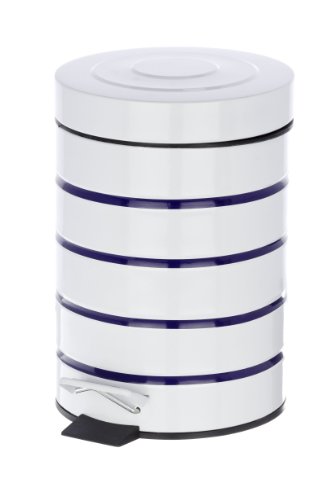 WENKO 21351100 Kosmetik Treteimer Marine Weiß, Fassungsvermögen 3 L, Stahl, 15 x 27 x 15 cm, Weiß - 7