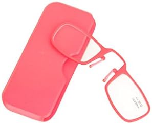 JYR Unisex Mini Reading Glasses with Case - Red + 3.00