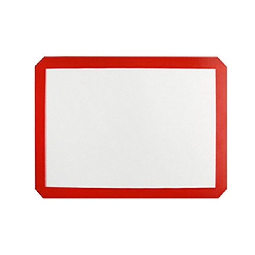 Kalaokei Silicone Baking Liner Mat Non-Stick Heat Resistant Kitchen Bakeware Oven Sheet - White+Red