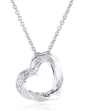 s.Oliver Damen-Kette mit Anhänger 925 Silber rhodiniert Zirkonia weiß 39989