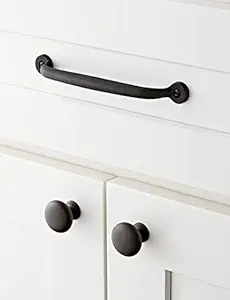 EHardware Depot : Metal Kitchen Cabinet Round Knobs and Pulls Sunriver Black Coating Brushed Cupboard Handles and Round Knobs 2