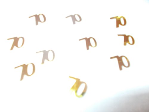 250 Stück Konfetti-Zahlen mit der Ziffer „70“ gold Streudeko für Anlässe wie Geburt etc… - 2