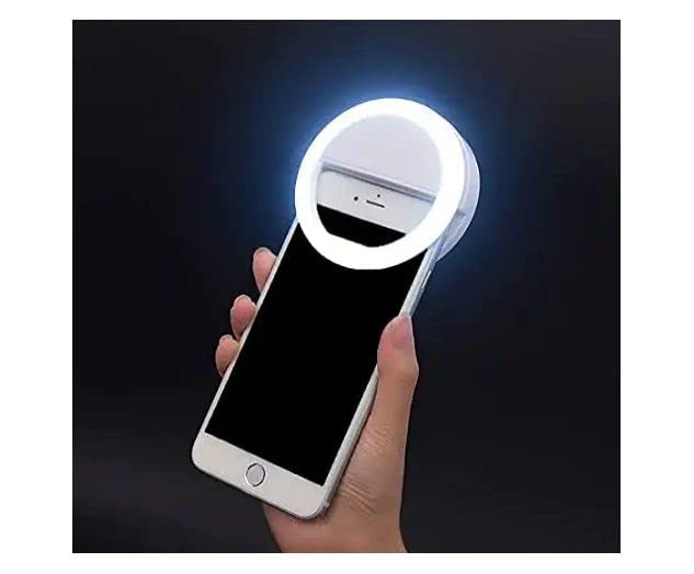 Selfie Ring Light for Mobile || Selfie Ring Light || 3 Way Led Flash || White Light for All Smartphones (White & Black)