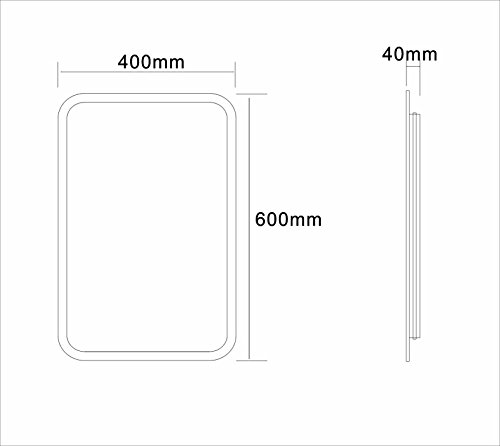 modernes Lichtspiegel Wandspiegel Badspiegel GS045N mit LED-Beleuchtung Tageslichtweiß IP44 (40 x 60cm) - 6