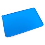 Color: azul. Tafeiya - Alfombrilla Antideslizante para Comer Mascotas (47 x 30 cm), Color Gris