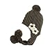 WMA Coffee Toddlers kids Flower Hat Knitted Beanie Cap Winter Pom-Pom Earflap Cute