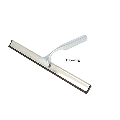 Edelstahl Duschabzieher Wasserschieber für Duschkabine Abzieher Fensterabzieher Fensterwischer mit Wandaufhänger Badezimmerwischer aus Chrom inklusive Wandhalterung ohne Bohren - 2