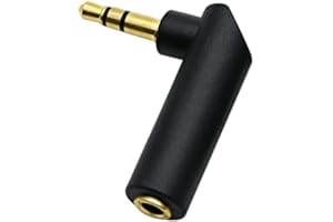 CABLEPELADO Adaptador Audio Jack 3.5 mm ángulo acodado 90º de 3 Pin | Adaptador Auriculares Jack 3.5 mm | Apto para Altavoces, Auriculares, Móvil, Tablet, MP3 | Negro