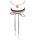 Set aus zwei eng anliegenden Ketten, Choker, Halsbändern, Kropfbänden