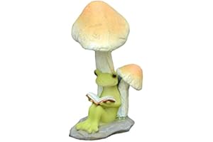 Gemmia Figurine Grenouille Fée Jardin Miniature- Grenouille d'étude avec Champignon
