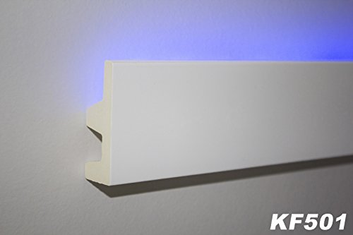 Preisvergleich Produktbild 2 Meter PU Stuckprofil Stuckleiste Lichtleiste LED Stuck 62x25mm, KF501