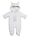 STYLE MIXX Baby Girls Boys Bear Hooded Ski Suit Snowsuit Pramsuit All In One Coat Jacket (3-6 MONTHS, WHITE TEDDY 15C209)