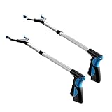 Scoolr Foldable Reacher Grabber Tool, 2pcs Ergonomic Lightweight Reaching Aid Reacher Tool Long Arm Reaching Claw Hand Grabber Trash Pickup Tool for Wheelchair Disabled, 81cm/32''