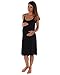 The Essential One - Luxury Lace Trim Stappy Maternity Nursing Nightie - Black - Medium - EOM173