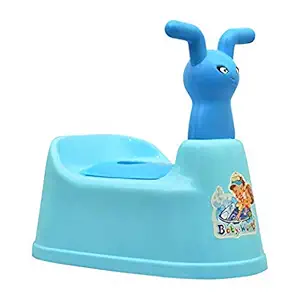 Vadmans Toilet Trainer Baby Potty Seat Cartoon Face with Removable Tray & Closing Lid (Aqua Blue)