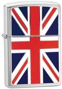 Zippo Union Jack Flag Emblem Lighter. Engraved by Pocket Gift using Traditional Diamond Cut Techniques. Presented in an Attractive Quality Gift Box.