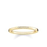 Thomas Sabo Damen-Ring Glam & Soul 925 Sterling Silber 750 gelbgold vergoldet Diamant Pavè weiß Gr. 52 (16.6) D_TR0005-924-14-52