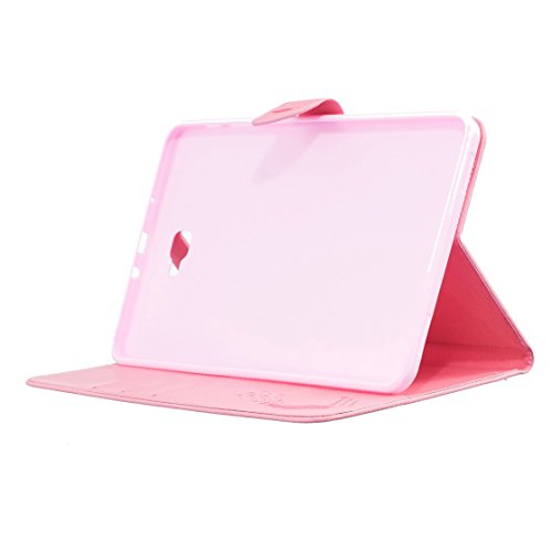 Romtronic Lederhülle Leder Tasche Case Cover für Samsung Galaxy Tab A 10.1 2016 (SM-T580 SM-T585) Hülle PU Schutz Etui Schale Feather Muster Design Backcover Flip Cover Wallet Case mit Standfunktion Karteneinschub und Magnetverschluß (Rosa) - 6