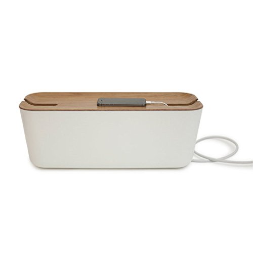 Bosign Hideaway White Cable Organiser XL with 'Natural' Lid