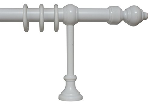 Gardinenstange weiß aus Metall und Kunststoff mit 28 mm Durchmesser, viele Größen, 300 cm mittig geteilt