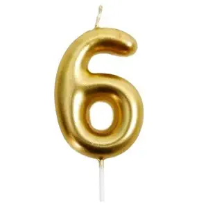 Balloonistics Number 6 Gold Birthday Candle