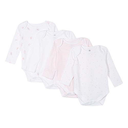 Bluezoo Kids Pack Of Four Babies White Long Sleeved Bodysuits 3-6 Months