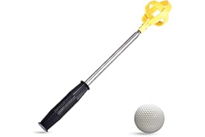 Dioche Outil de ramassage de balle de golf télescopique pratique en acier inoxydable avec tige à verrouillage automatique (2 couleurs)