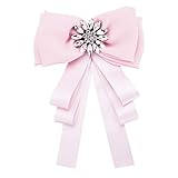 Goodvk Kreative handgemachte Krawatte des Mannes Big Ribbon Bow Brosche Set Auger übertrieben Design Damenmode mehr Farbe Fliege handgefertigte Holz Hochzeit oder Alltag (Farbe : Rosa)