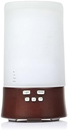 TJUAN All-in-one Wooden Aroma Diffuser Aromatherapy Air Humidifier + Color Changing Mood Light + Sound Machine + Speaker Music Player for MP3 MP4 Smartphone (Dark Wood)