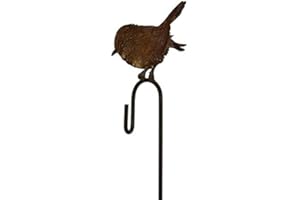 KLOCKE EDELROST DEKOR Wunderschöner & Hochwertiger Gartenstecker - Tier Figur – Rost Stecker/Tierfigur – Große Auswahl – Edelrost Gartenfigur – Metall Gartendeko (Vogel mit Aufhänger - Höhe 13cm)
