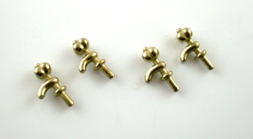 Dolls House Miniature Accessory Spare Parts 4 Metal Taps Faucets Gold Brass