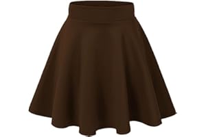 L S U Girls Plain Skater Skirt High Elastic Waist A Line Stretchy School Skirt Casual Multiple Colours