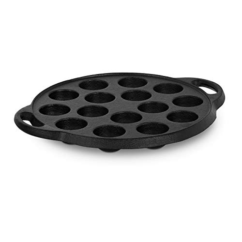 Royal Catering Poêle À Poffertjes Mini Blinis Blini Pancakes Pancake Takoyaki RCCP-D22C (15 Creux De ⌀3,4 x 1,8 cm, Fonte De Fer)