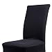 Solid Color Soft Polyester Spandex Dining Stool Chair Cover Slipcover Black