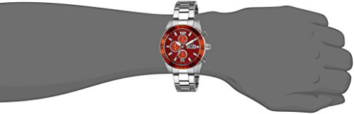 Invicta Men's Quartz Watch with Orange Dial Chronograph Display and Silver Stainless Steel Bracelet 21568