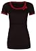 Happy Mama. Women's Maternity Nursing Double Layer T-shirt Contrast Detail. 996p (Black & Crimson, UK 14/16, 2XL)