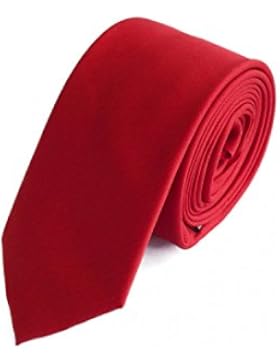Uni schmale Krawatte v. Fabio Farini in rot 6 cm Breit