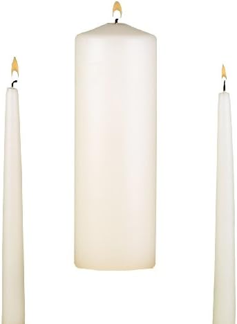 Sourced Hortense B. Hewitt Wedding Accessories, Unity Candle Set, Ivory, 9-Inch Pillar and 2 10-Inch Tapers