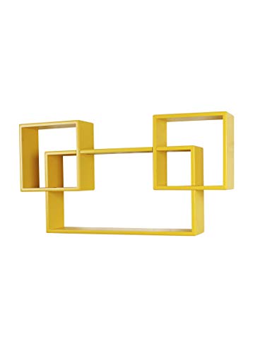 Home Sparkle Wooden Mozaic Shelf (Yellow)