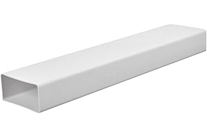 BAYERWALD-SANITÄRHANDEL Canale di ventilazione, tubo di ventilazione, rettangolare, piatto, lunghezza 100 cm, in plastica ABS, sistema a canale piatto, sistema a innesto, tubo di scarico, cappa aspirante