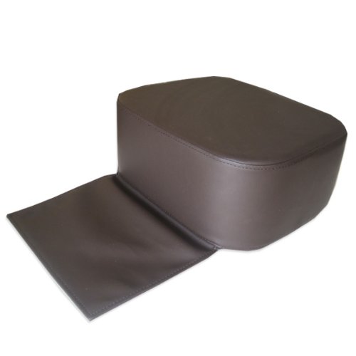 Kinder Kissen für Friseurstühle, pflegeleicht, Farbe Schwarz oder Weiß oder Braun oder Gelb, mit umschlagbarer Schürze, Höhe ca. 18 cm, Tiefe ca. 35 cm, Breite ca. 42 cm braun