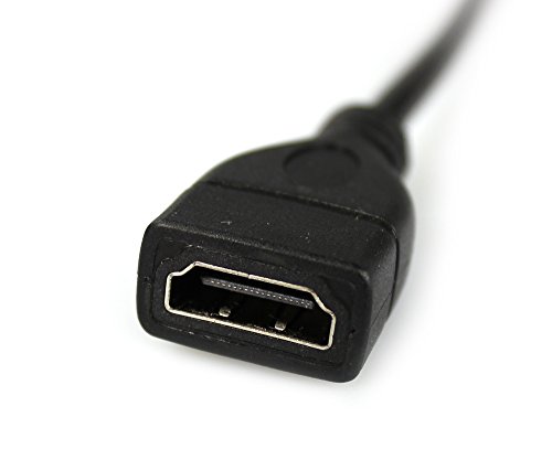 COM-FOUR® HDMI Buchse auf Mini HDMI Stecker Adapter vergoldet schwarz (links gewinkelt) - 4