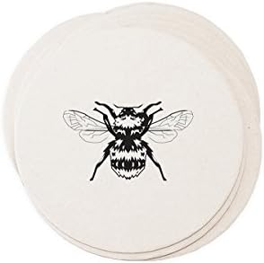 Ruff House Art Honey Bumble Bee Letterpress Paper Drink Coasters : Box Set of 10