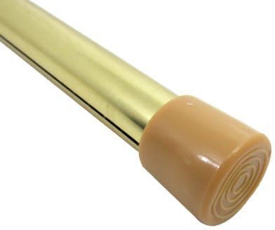 Graber 3/4 Round Spring Tension Curtain Rod (28 to 48-Inch Adjustable Width, Brass) by Graber