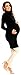 Zeta Ville Women's Maternity Stretch Warm Knit Bodycon Dress Polo Neck - 417c (Black, 8/12)