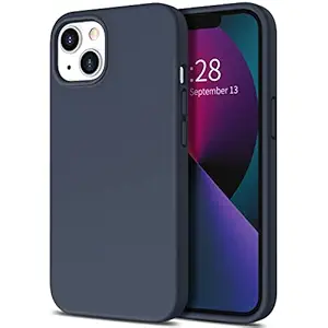 Hython Case for iPhone 13 Case, Soft Liquid Silicone Gel Rubber Bumper Phone Case Cover, Anti-Scratch Microfiber Lining Slim Thin Hard Shell Shockproof Full-Body Protective Case 6.1 inch, Dark Blue